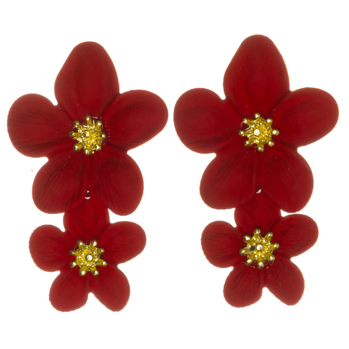 Färgglada blommiga örhängen – hängande modell med flera blommor (316L-stål)