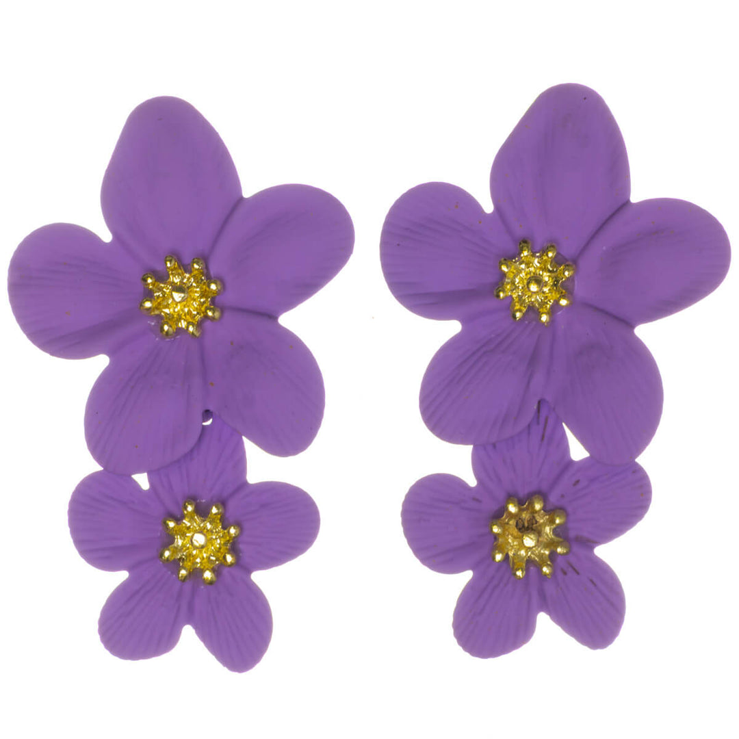 Färgglada blommiga örhängen – hängande modell med flera blommor (316L-stål)