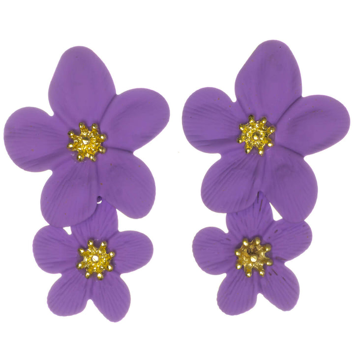 Färgglada blommiga örhängen – hängande modell med flera blommor (316L-stål)