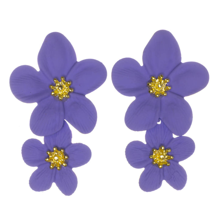 Färgglada blommiga örhängen – hängande modell med flera blommor (316L-stål)