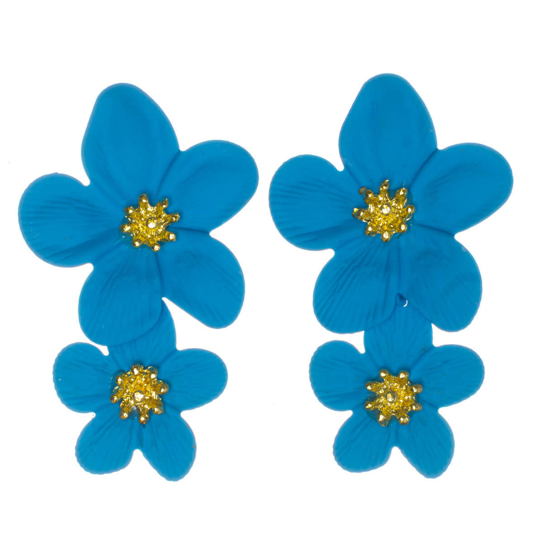 Färgglada blommiga örhängen – hängande modell med flera blommor (316L-stål)