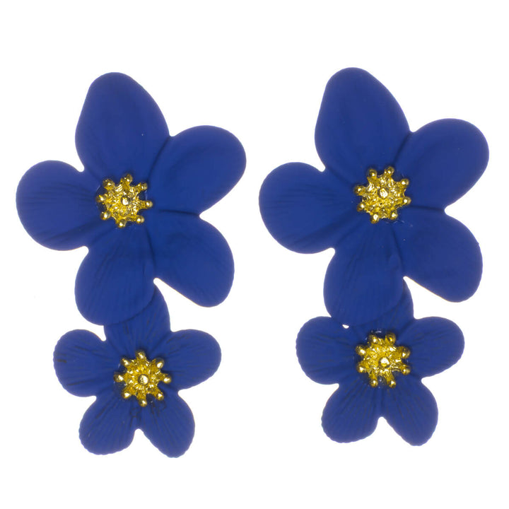 Färgglada blommiga örhängen – hängande modell med flera blommor (316L-stål)