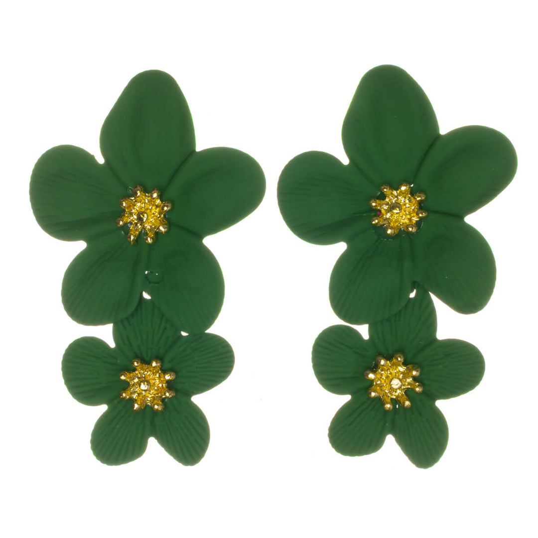 Färgglada blommiga örhängen – hängande modell med flera blommor (316L-stål)