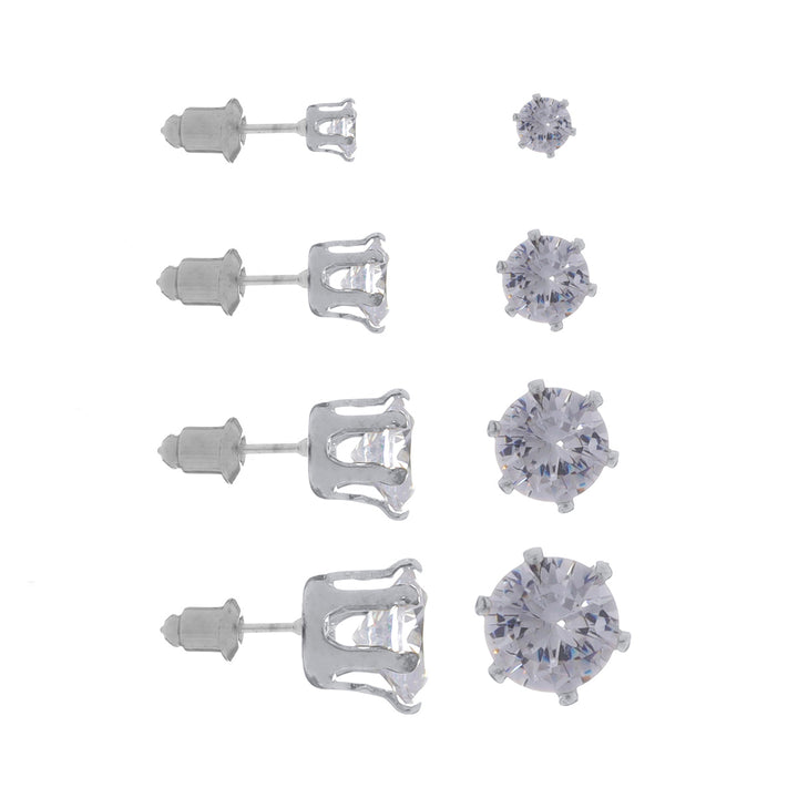 Set med 4 glasstenörhängen (4 mm, 6 mm, 8 mm och 10 mm)