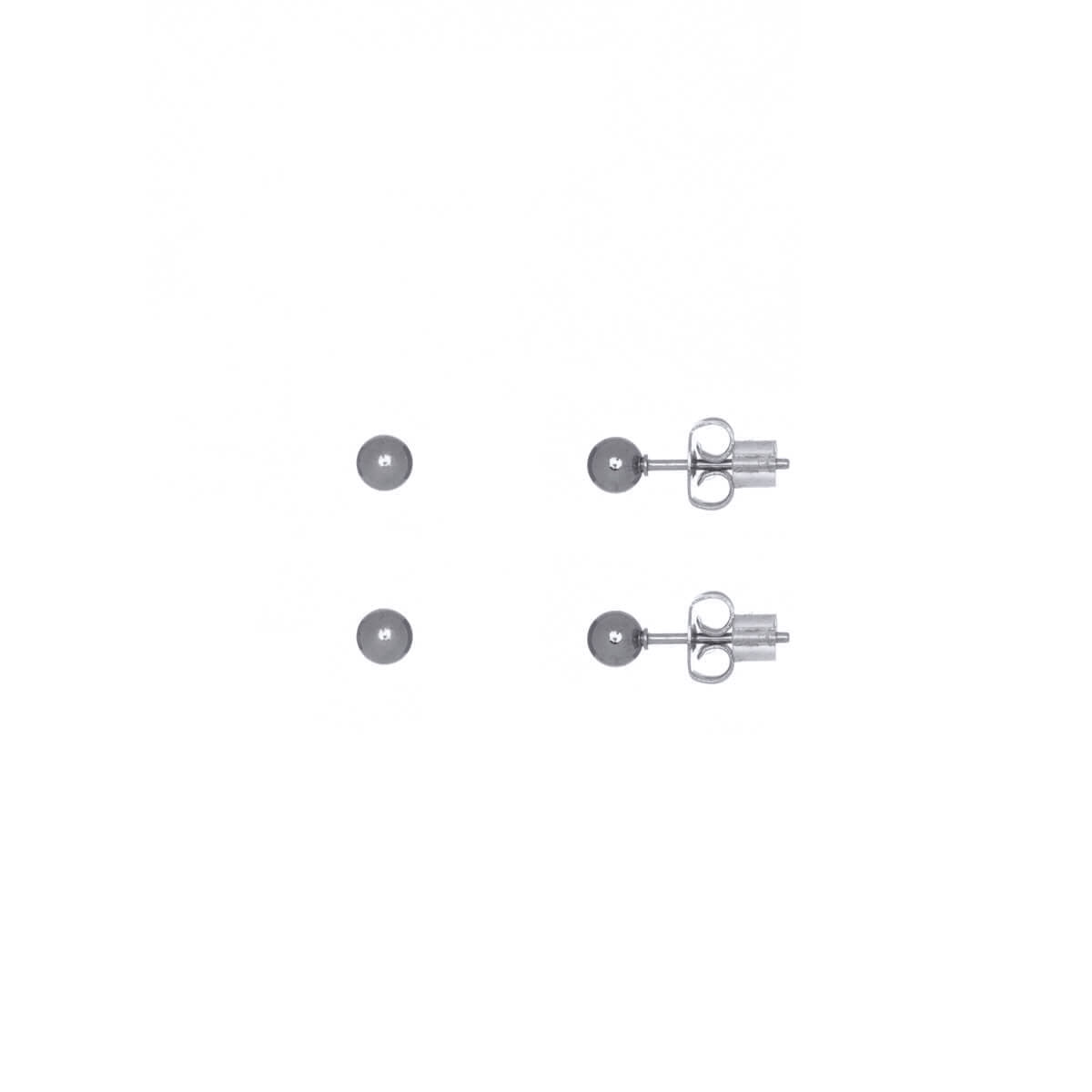 Steel ball earrings 4mm 2pair (steel 316L)