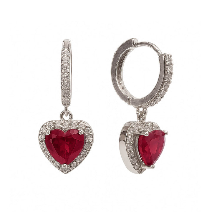 Zirconia heart pendant earring earrings