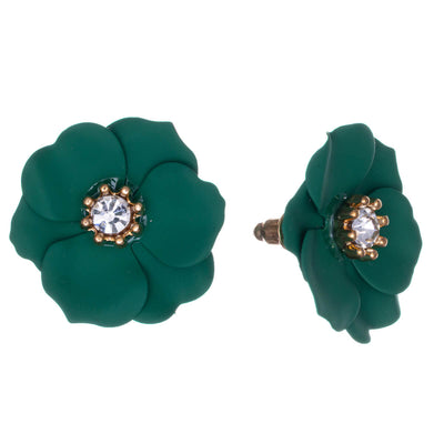 Flower earrings with stone