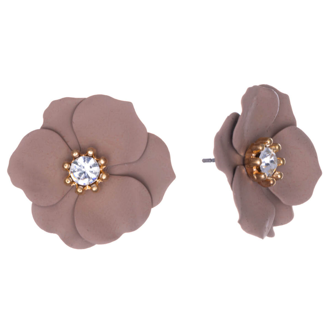 Flower earrings with stone