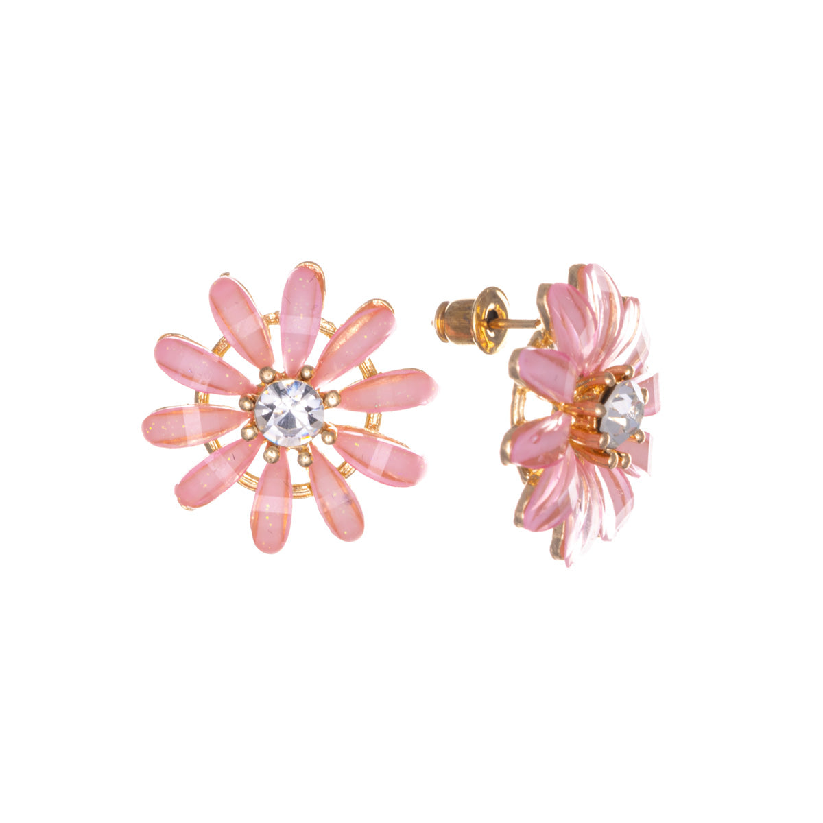 Stone flower earrings