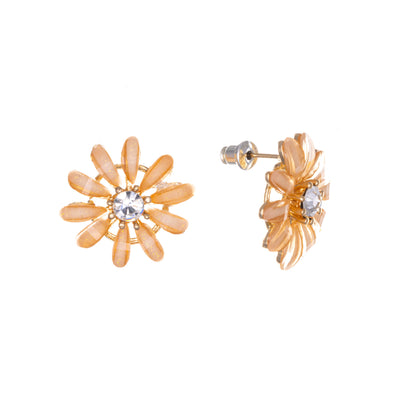 Stone flower earrings