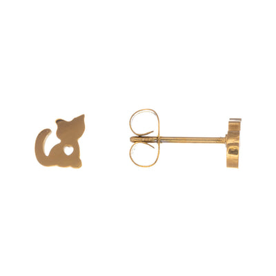 Cat earrings 6mm (Steel 316L)