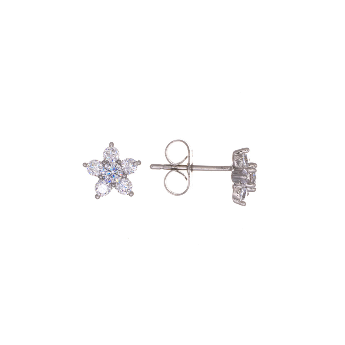 Star earrings with zirconia stones