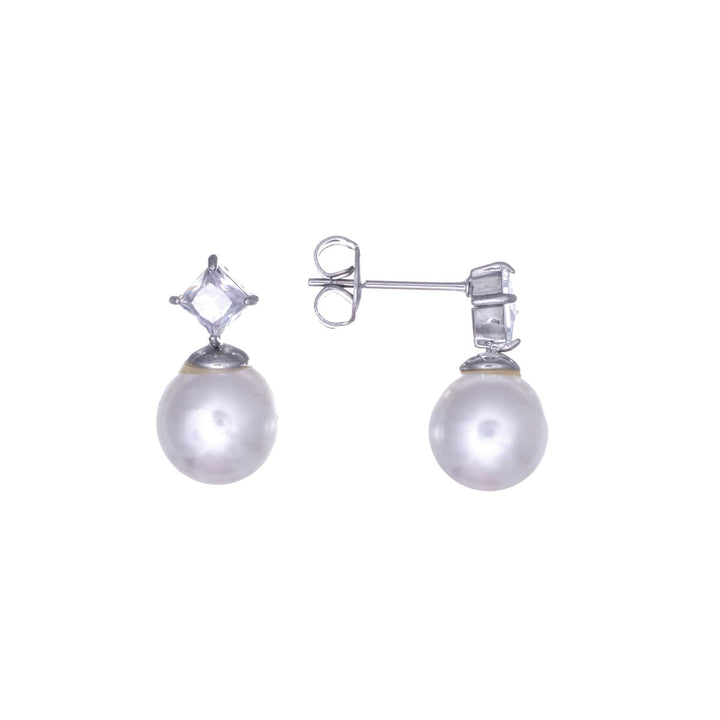 Sparkling pearl earrings (Steel 316L)