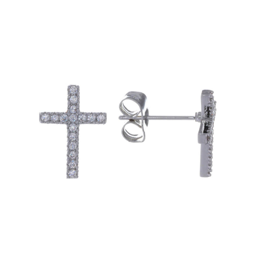 Zirconia cross earrings