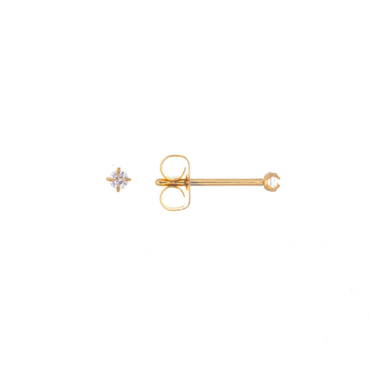 Titanium Zirconia Earrings 2mm (Titanium G23) - Ninja.fi