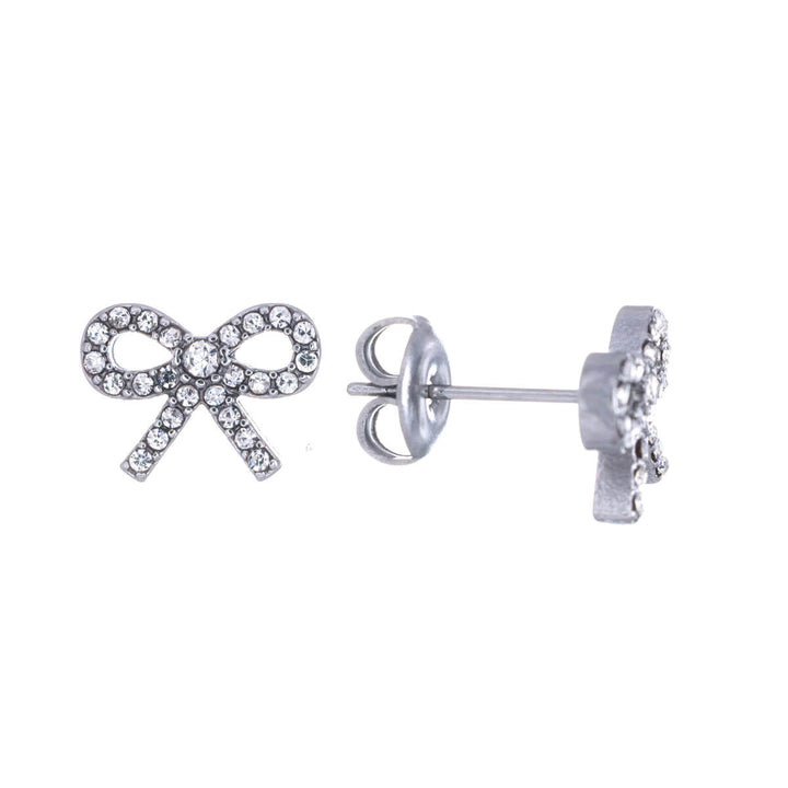 Bow Tie-örhängen i stengodsstål (stål 316L)