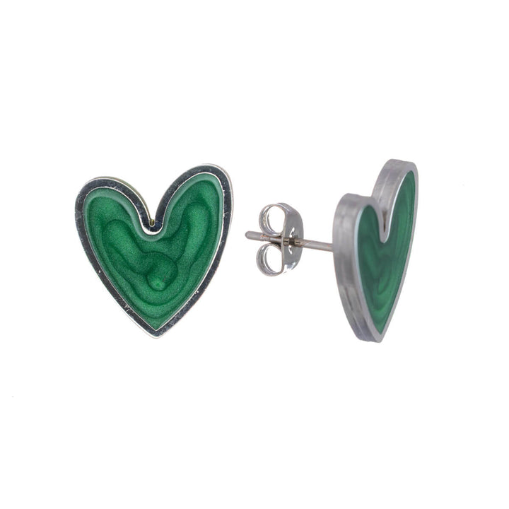 Colourful steel heart earrings (Steel 316L)