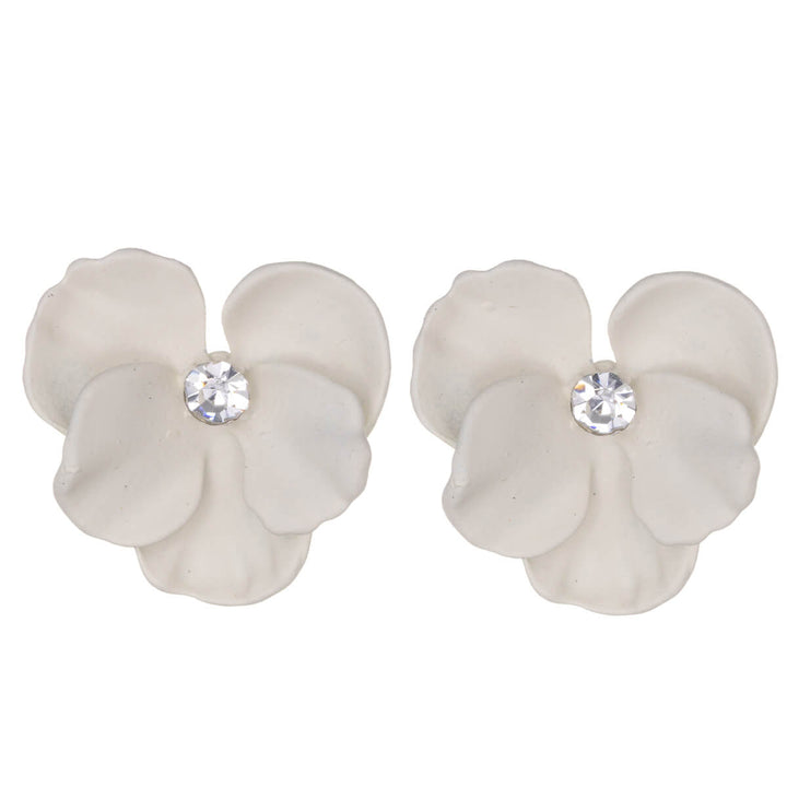 Färgglada blomörhängen med sten