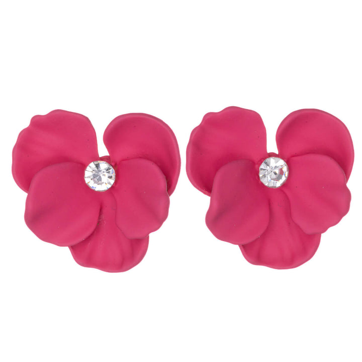 Färgglada blomörhängen med sten