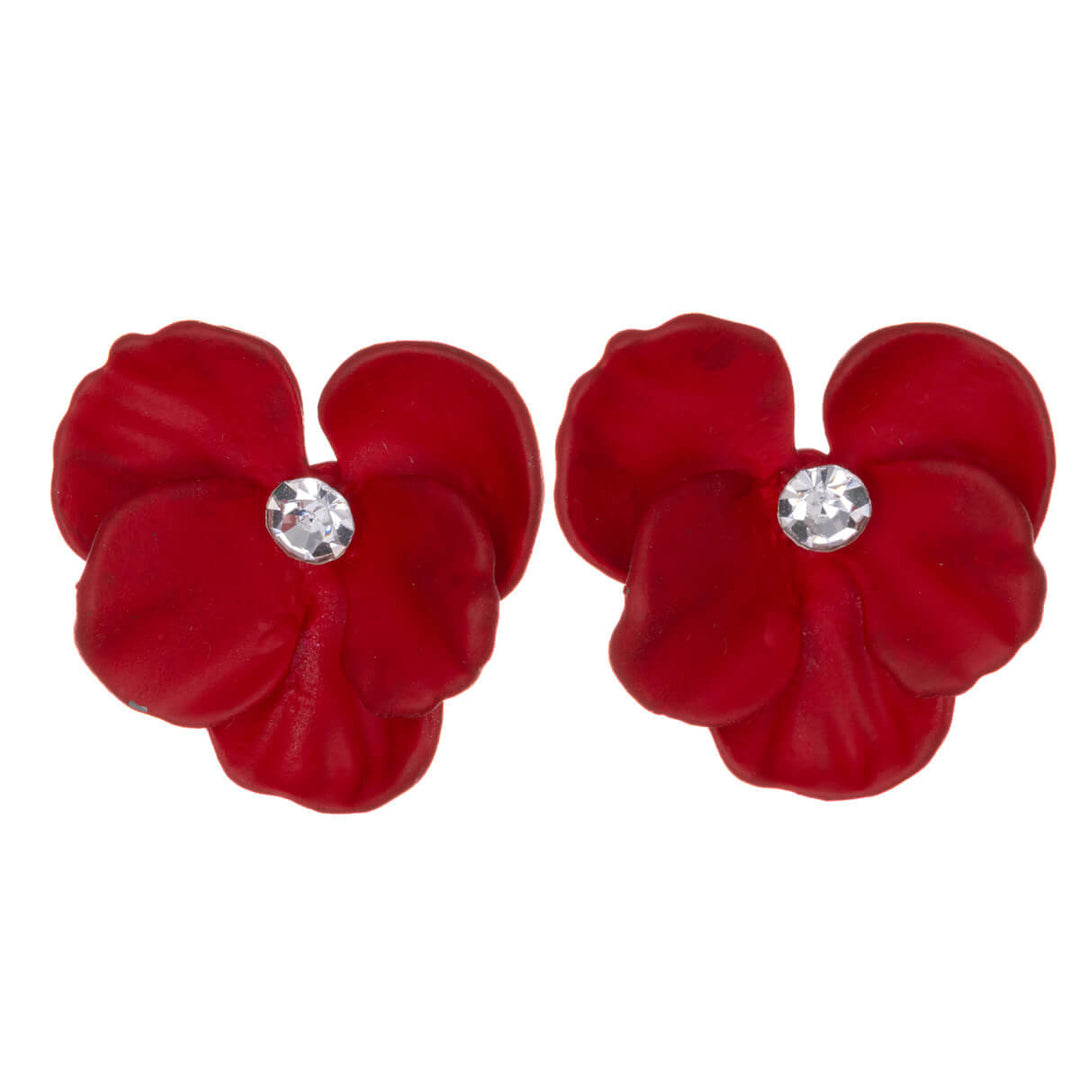 Färgglada blomörhängen med sten