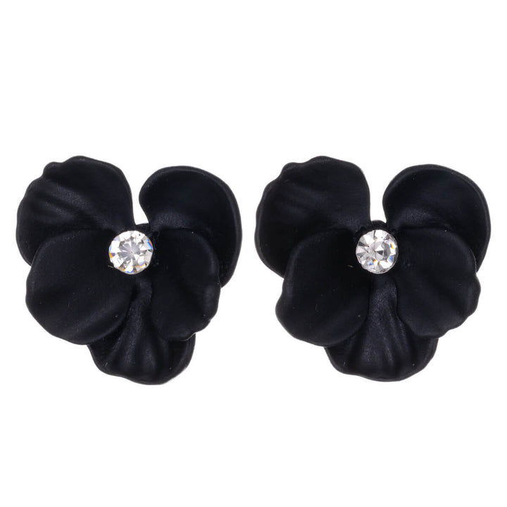 Färgglada blomörhängen med sten