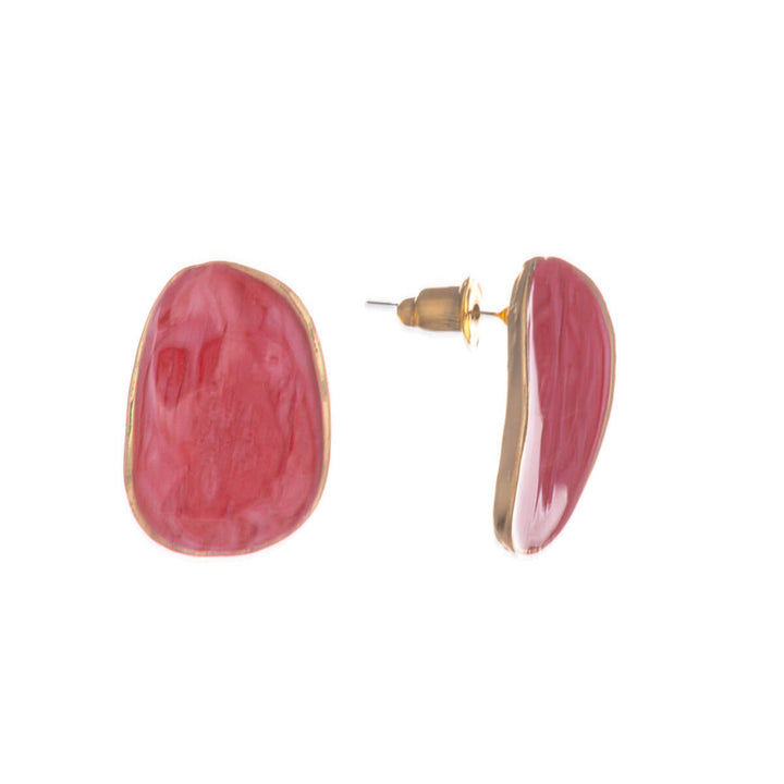 Örhängen i färgade ovaler med guldinfattning