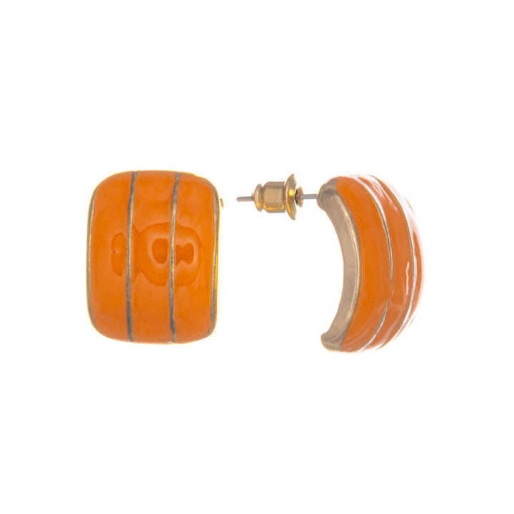 Böjda randiga örhängen