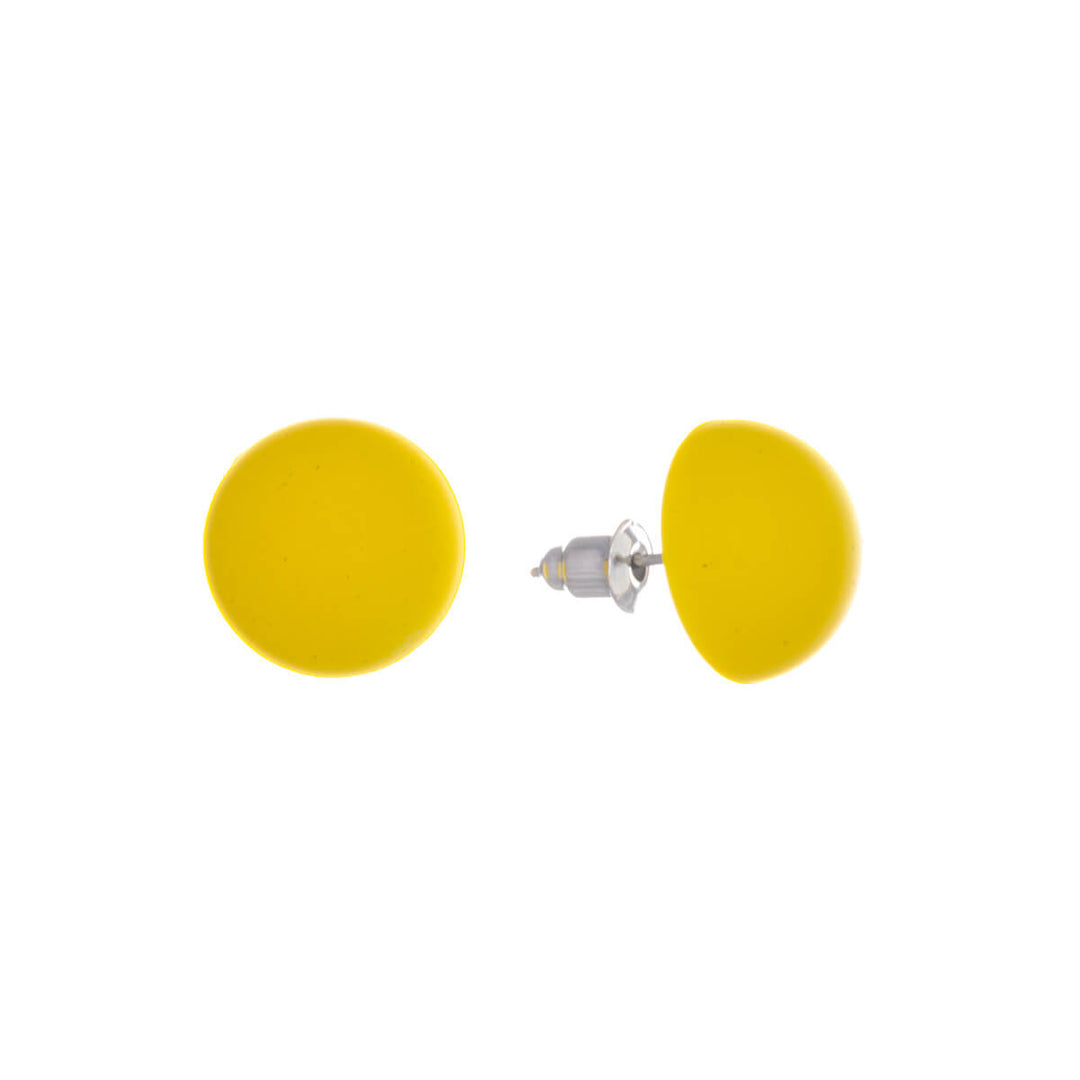 Colourful plastic hemisphere earrings (Steel 316L)