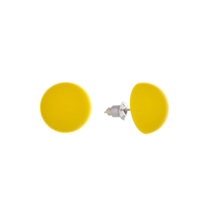 Colourful plastic hemisphere earrings (Steel 316L)