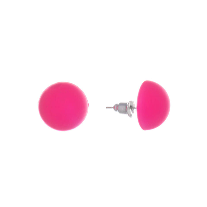 Colourful plastic hemisphere earrings (Steel 316L)