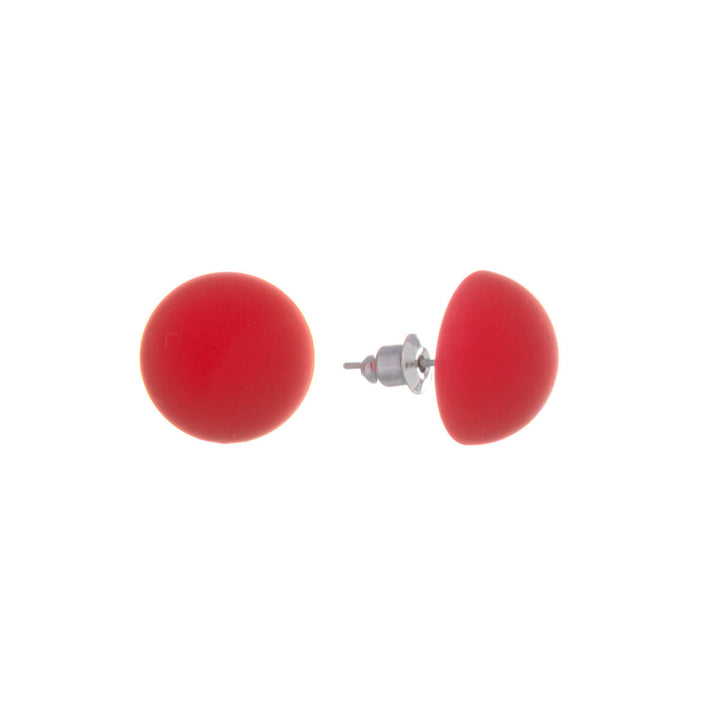 Colourful plastic hemisphere earrings (Steel 316L)