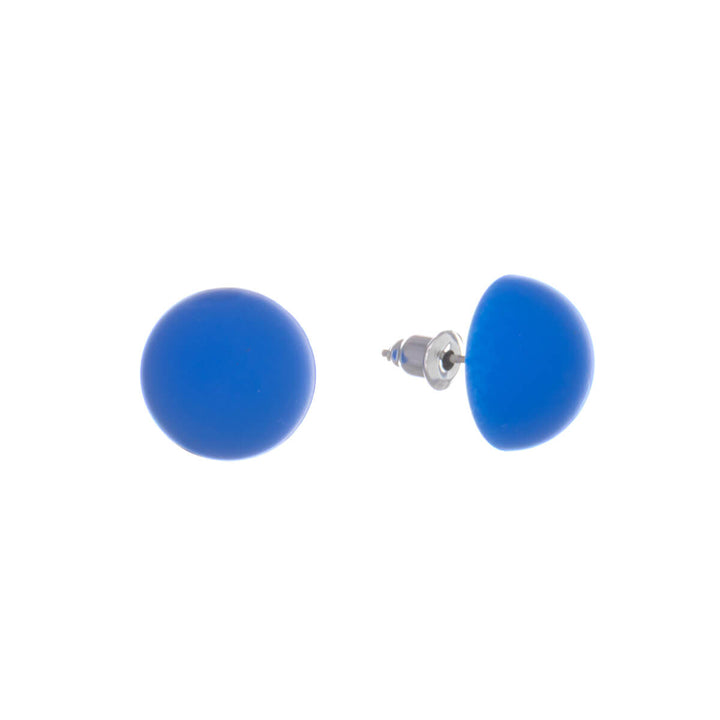 Colourful plastic hemisphere earrings (Steel 316L)