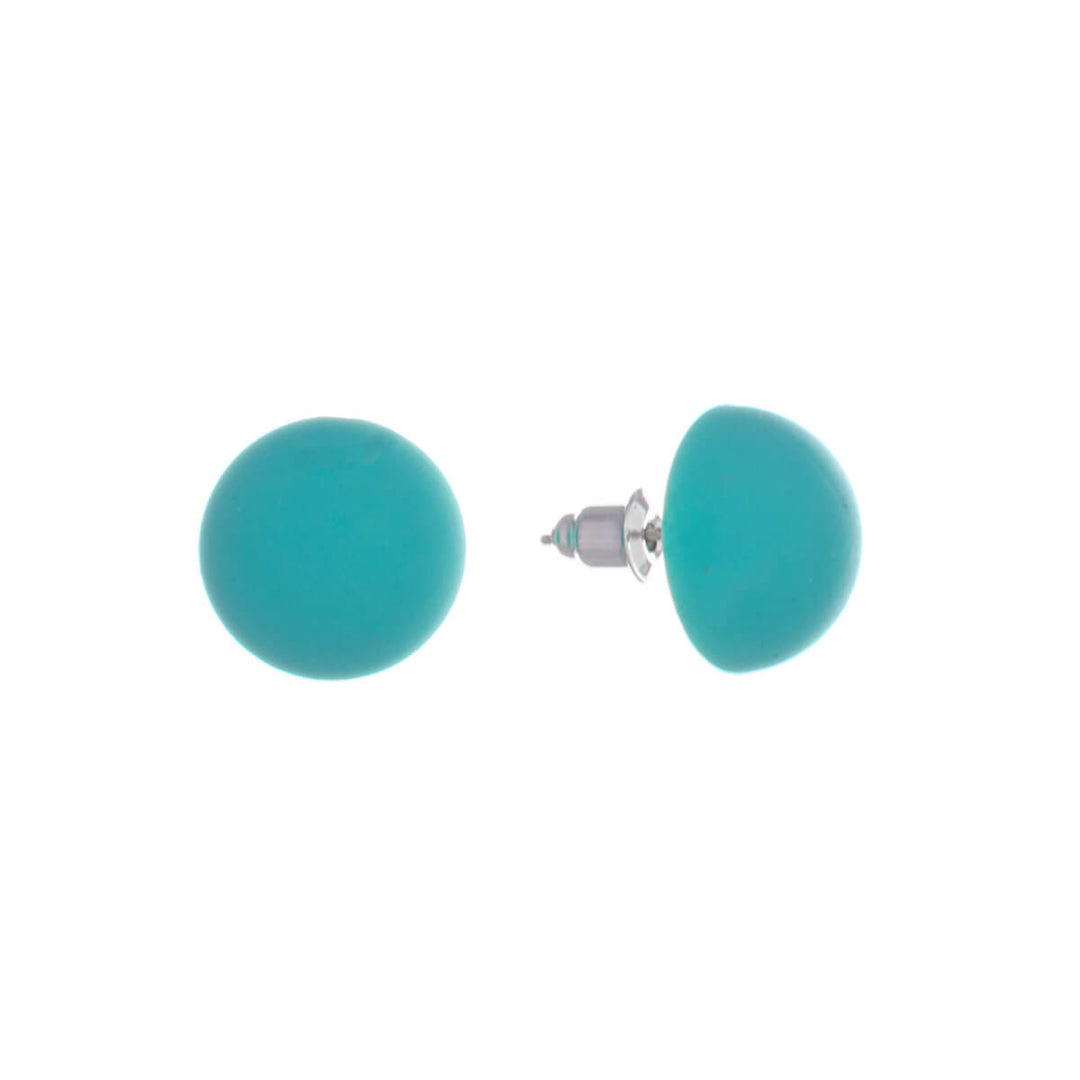 Colourful plastic hemisphere earrings (Steel 316L)