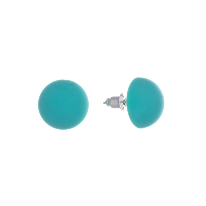 Colourful plastic hemisphere earrings (Steel 316L)