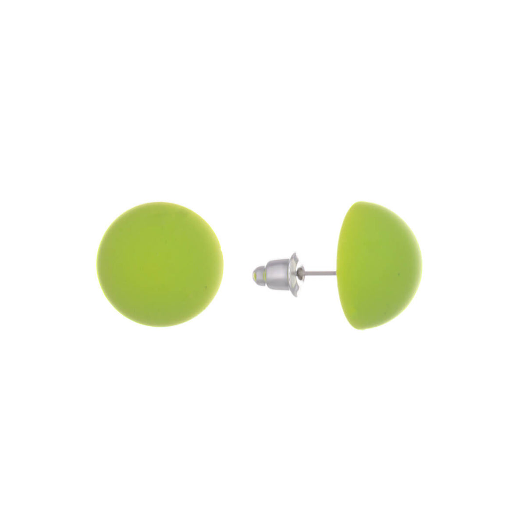 Colourful plastic hemisphere earrings (Steel 316L)