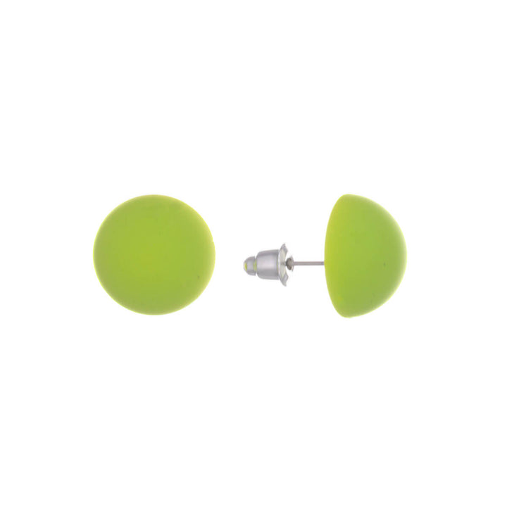 Colourful plastic hemisphere earrings (Steel 316L)