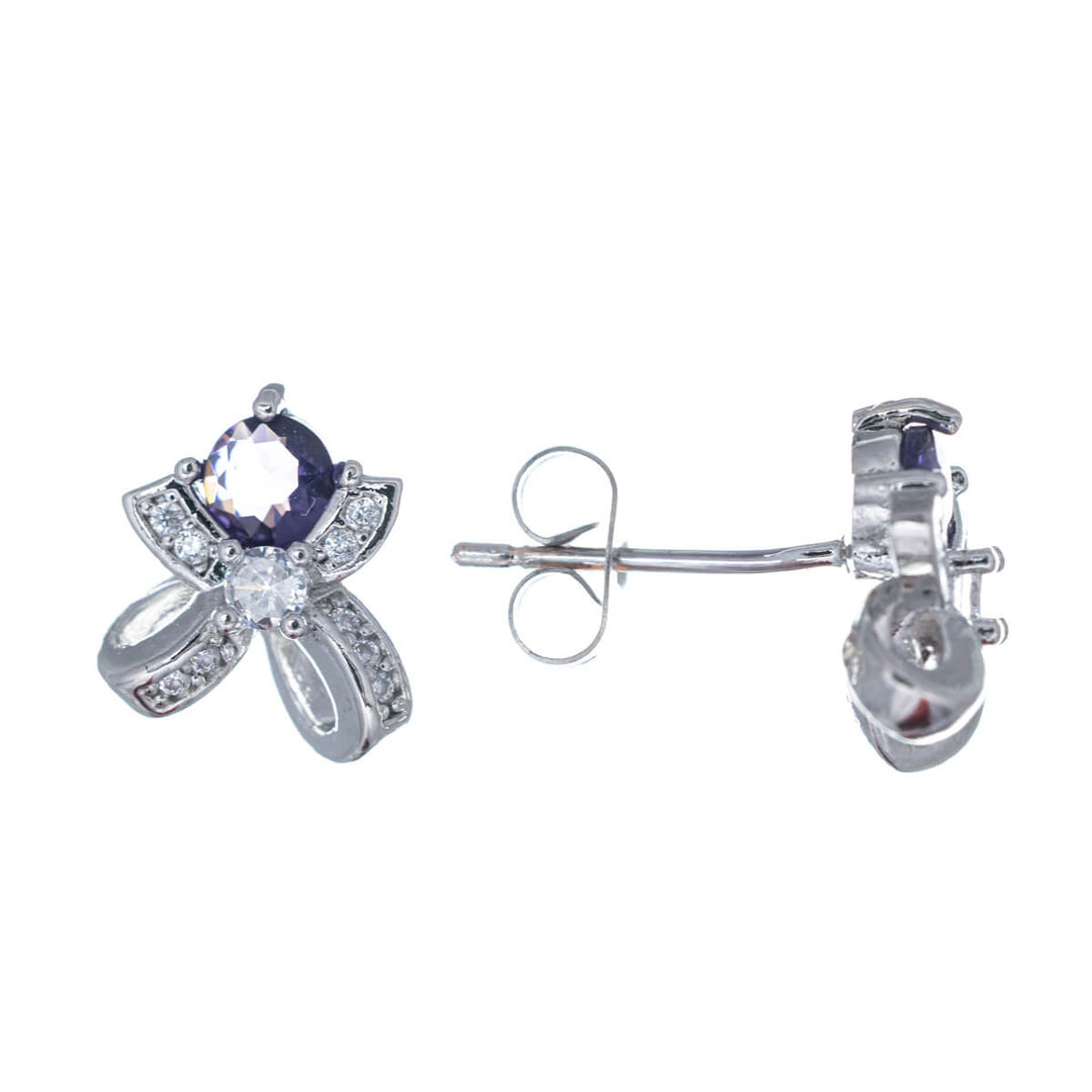 Bågörhängen med sten (316L stål)