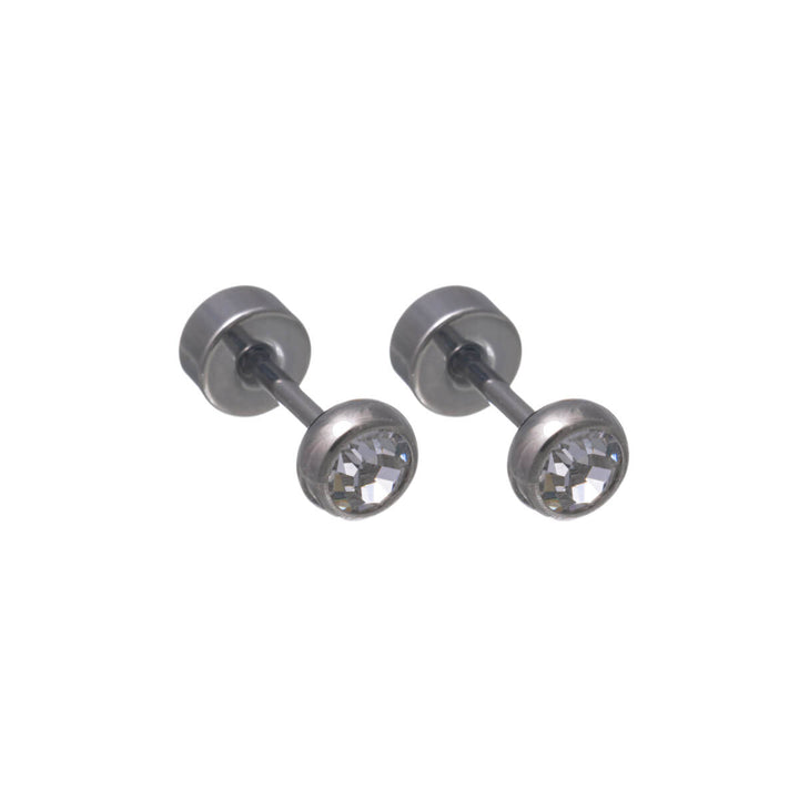 Titanium Crystal Stud Earrings 4mm – Screw Back (G23)