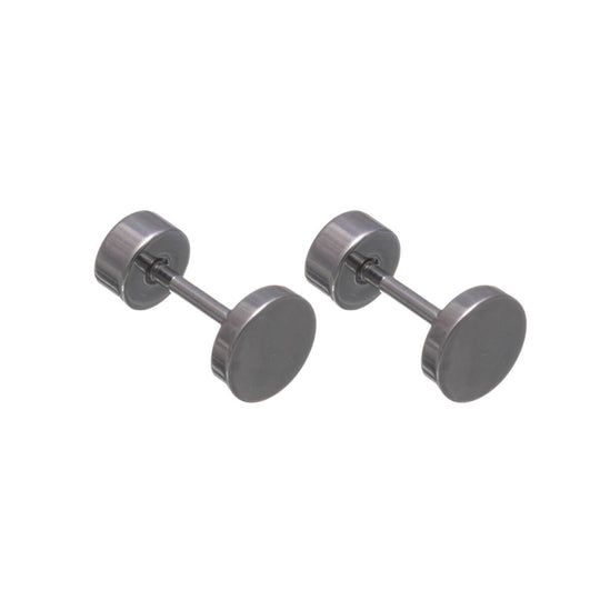 Titaani Nappikorvakorut 5 mm – Ruuvattava Flat Back (G23) – hopea