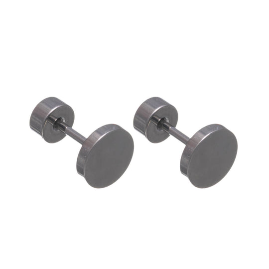 Titaani Nappikorvakorut 6 mm – Ruuvattava Flat Back (G23) – hopea