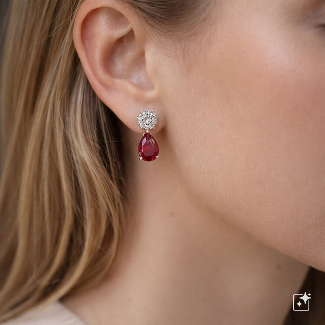 Örhängen med zirkonia i droppform – ett elegant festsmycke