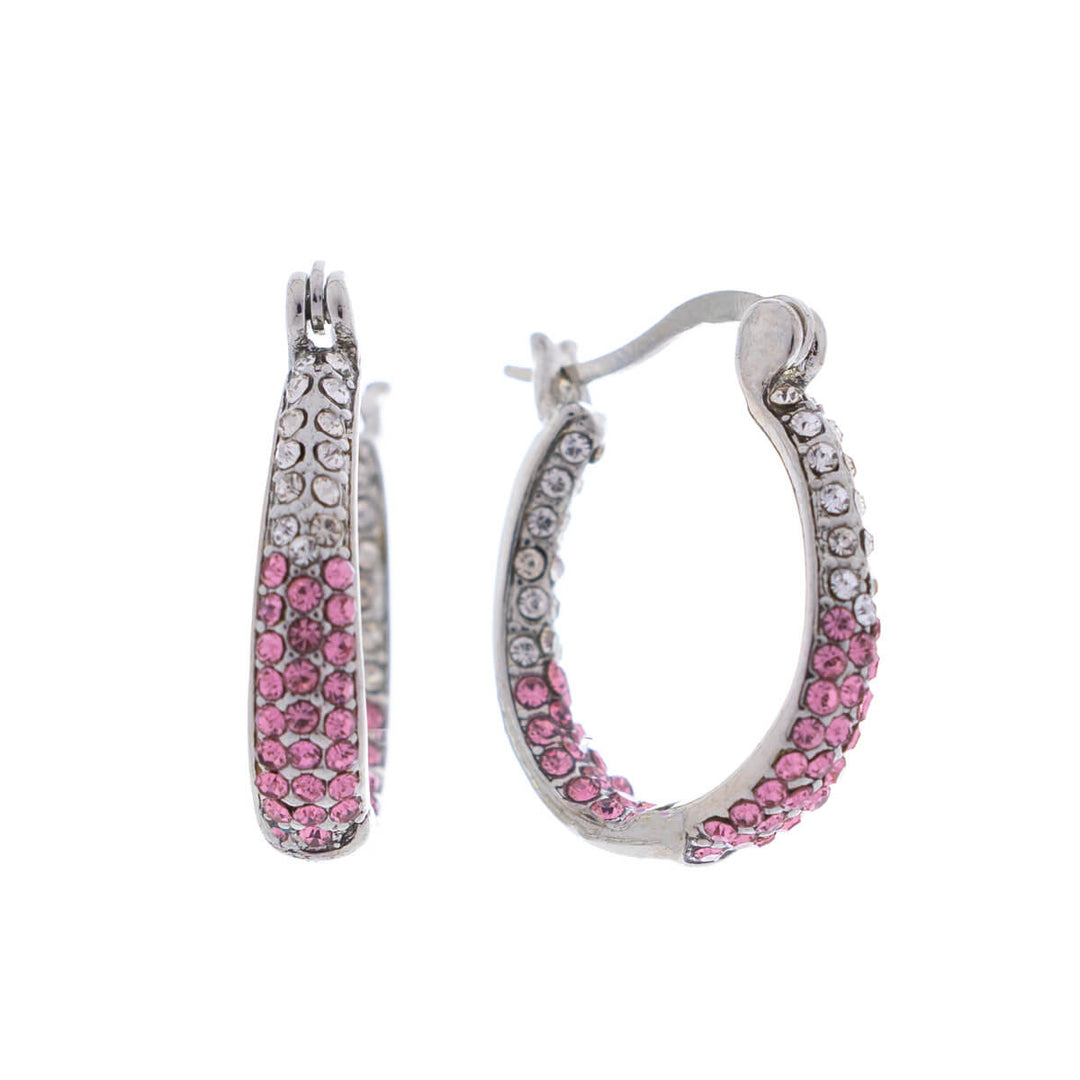 Sparkling oval earrings with glass stones