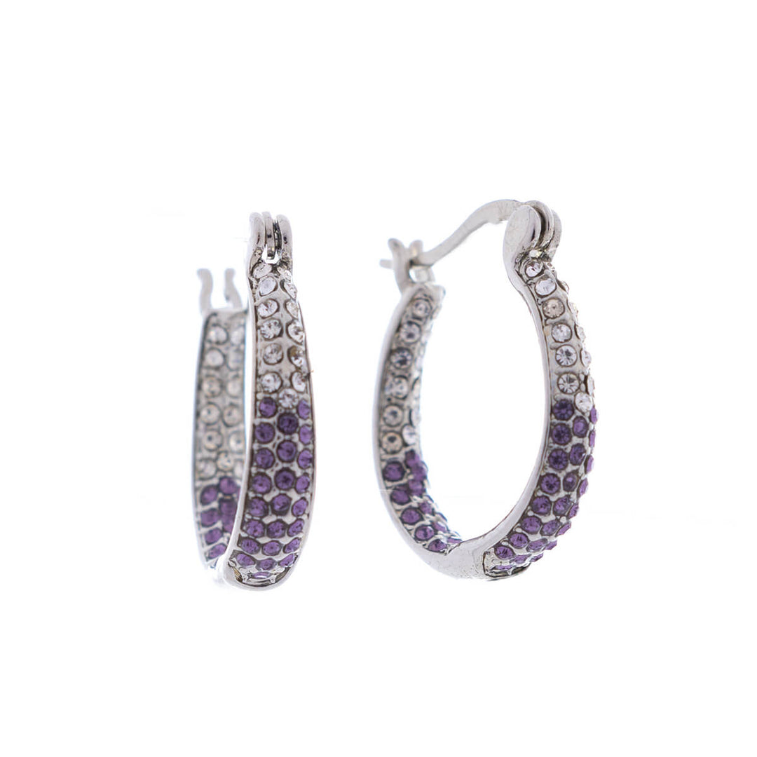 Sparkling oval earrings with glass stones