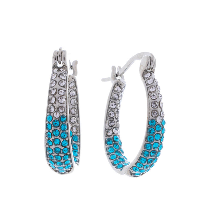 Sparkling oval earrings with glass stones