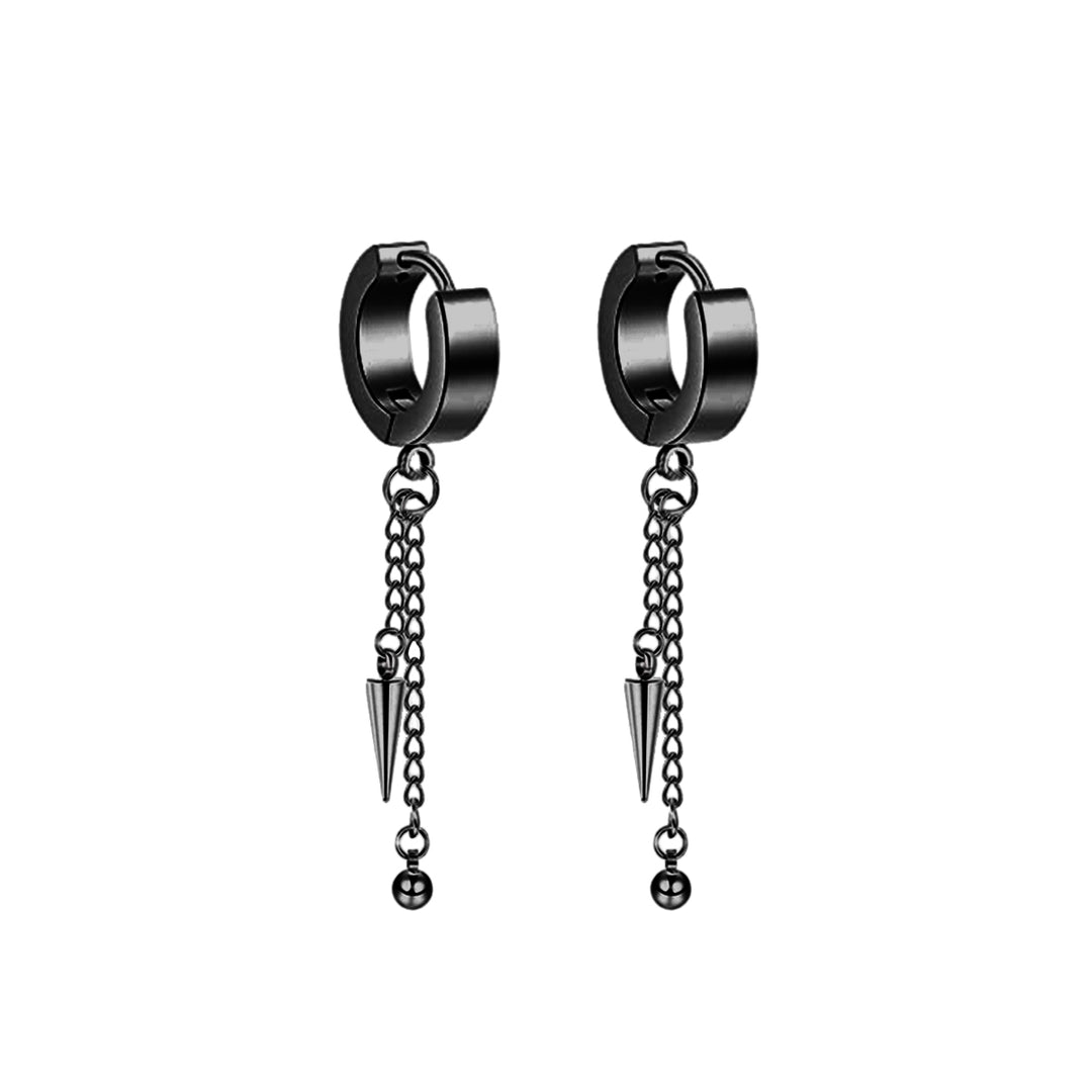 Spike pendant earrings chain earrings (Steel 316L)