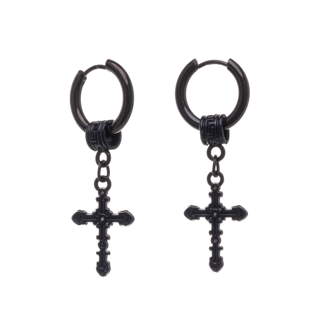 Cross pendant earrings inri earring (steel 316L)