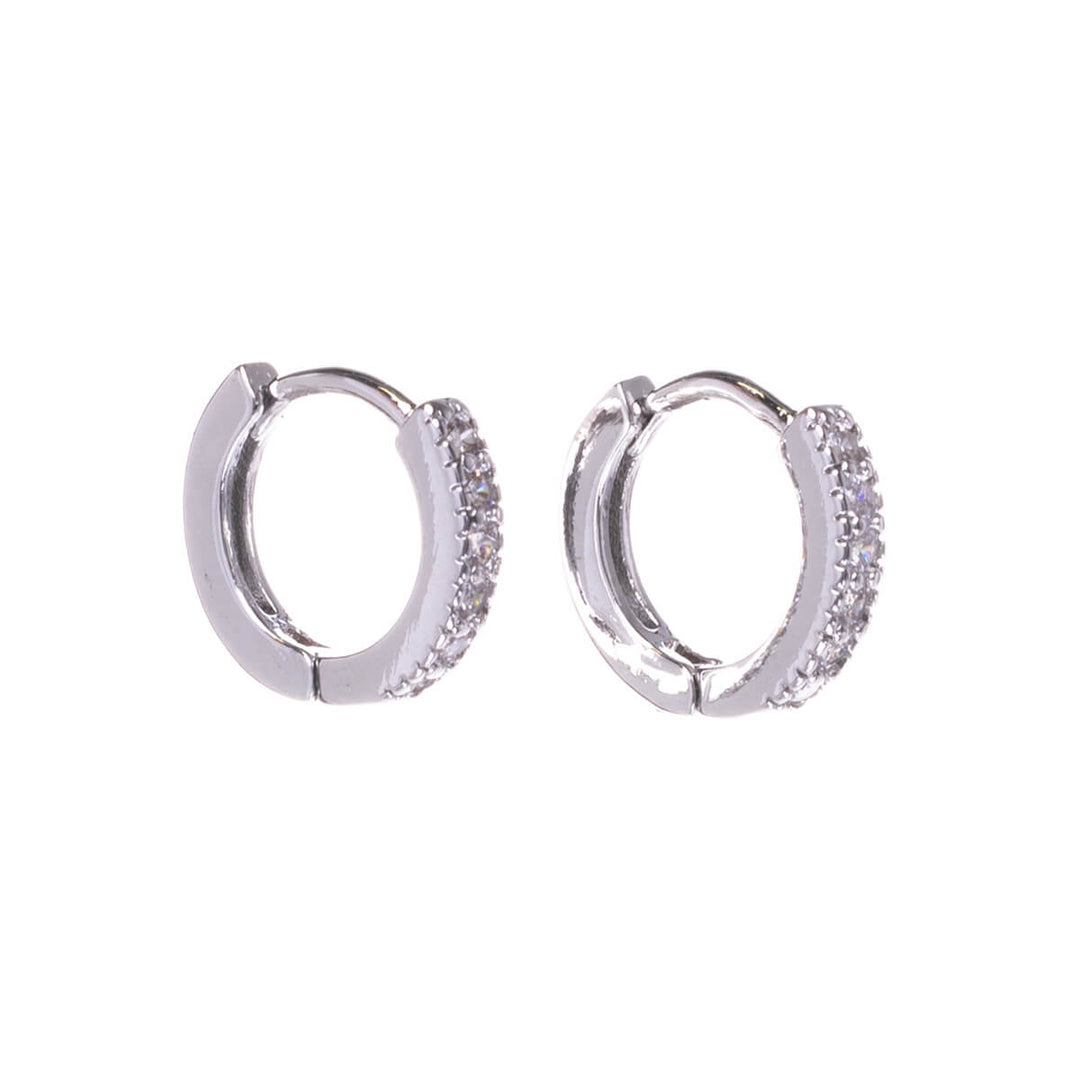 Narrow zirconia earrings 12mm