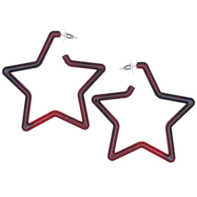Plastic star earrings 7cm