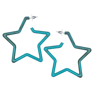 Plastic star earrings 7cm