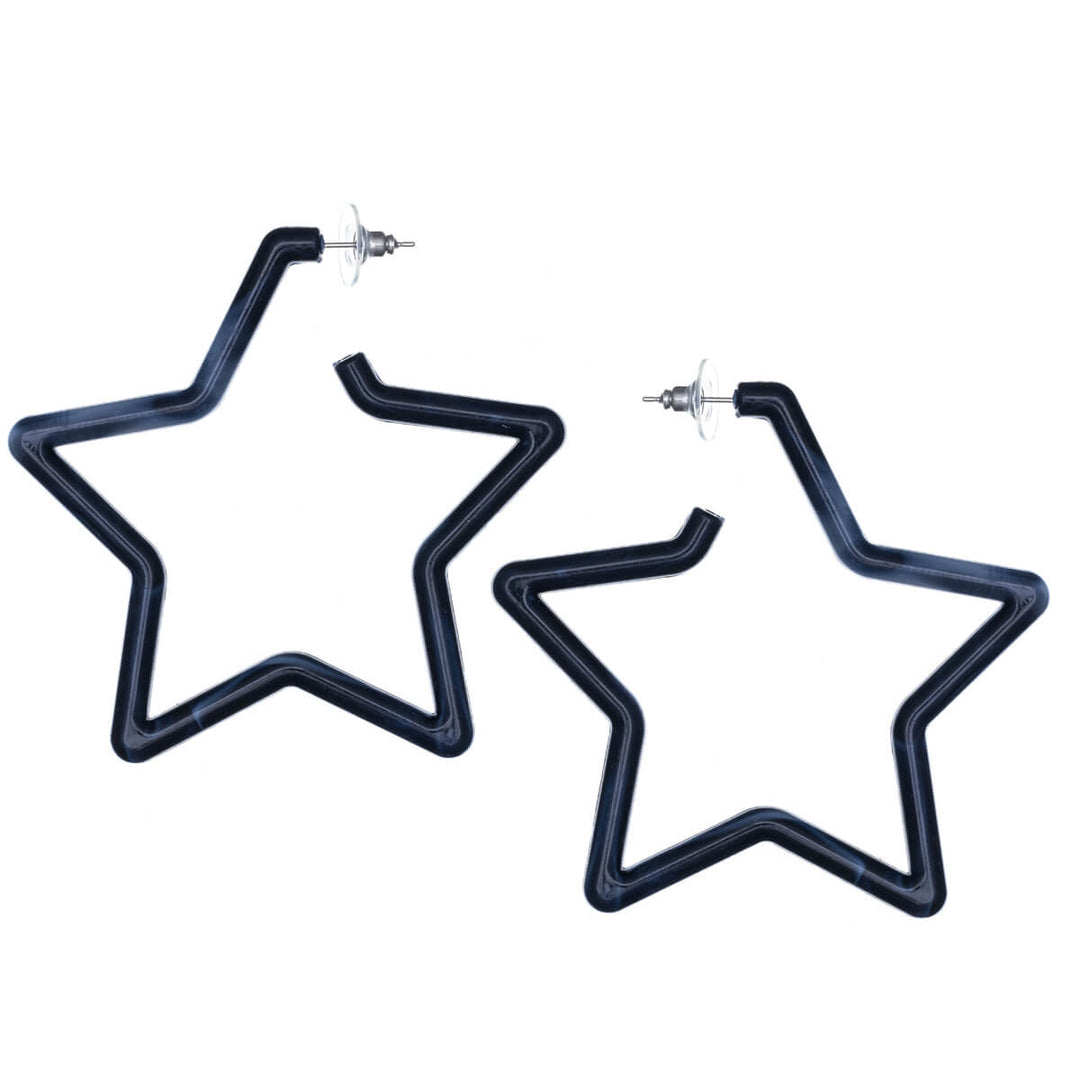 Plastic star earrings 7cm